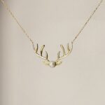 گردنبند زنجیر متصل طرح شاخ گوزنی