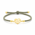 دستبند طرح قلب (ابریشمی)